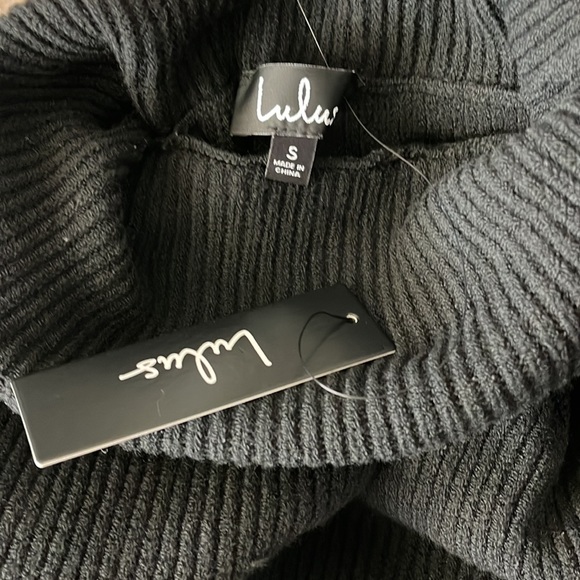 Lulus Fireside Chats Black Knit Turtleneck Sweater Size S - Picture 9 of 9